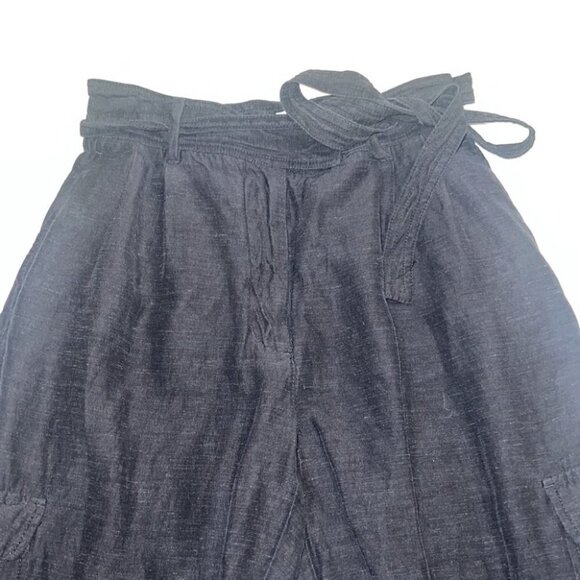 Aritzia Wilfred black linen tie waist trousers size small - Picture 3 of 14